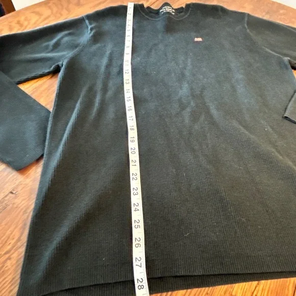 Ralph Lauren Polo Jeans Mens XL Black Ribbed Cotton Crewneck Sweater Flag Logo - Picture 4 of 8